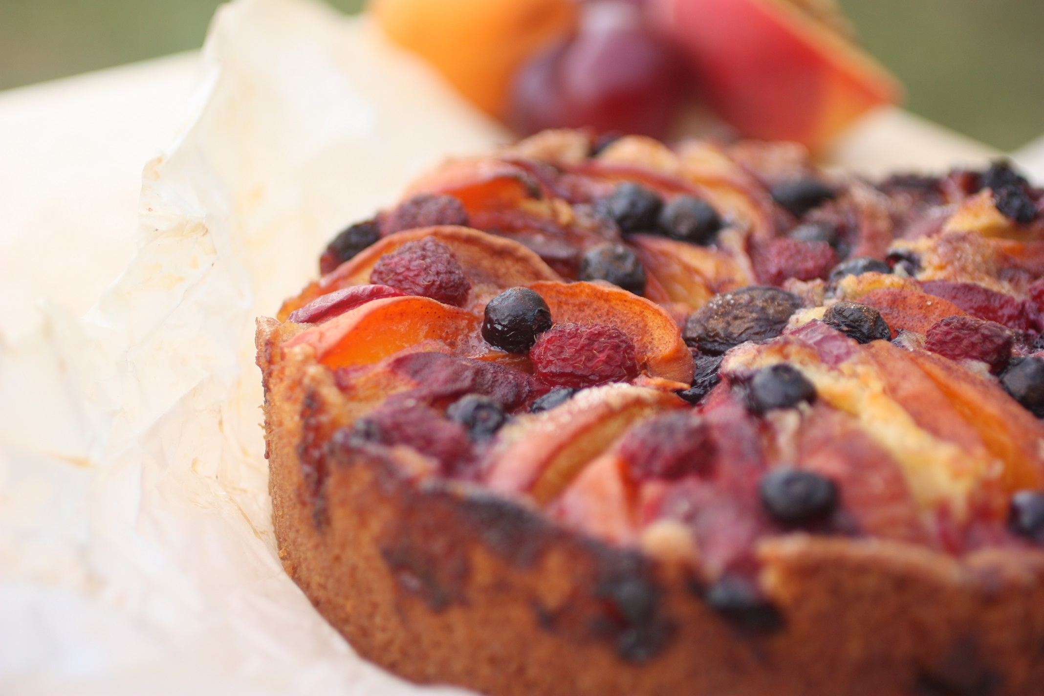 Upside-down peach and passionfruit cake - Nadia Lim